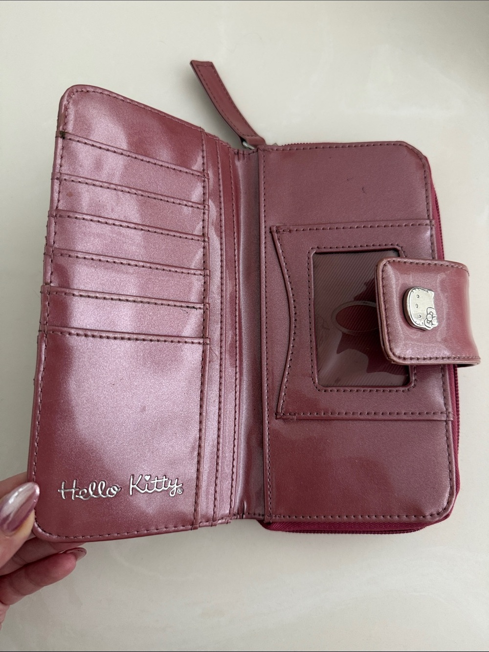 LOUNGEFLY Loves Hello Kitty 2012 Pink Embossed Zip Wallet HTF Sanrio - Picture 6 of 9